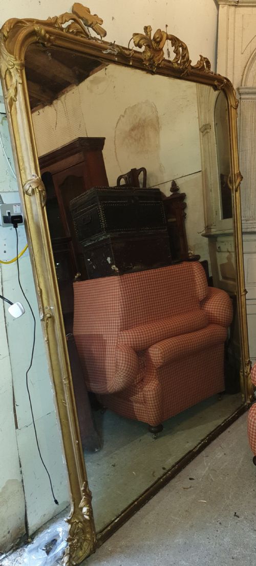 Large Victorian Gilt Framed Hall Mirror