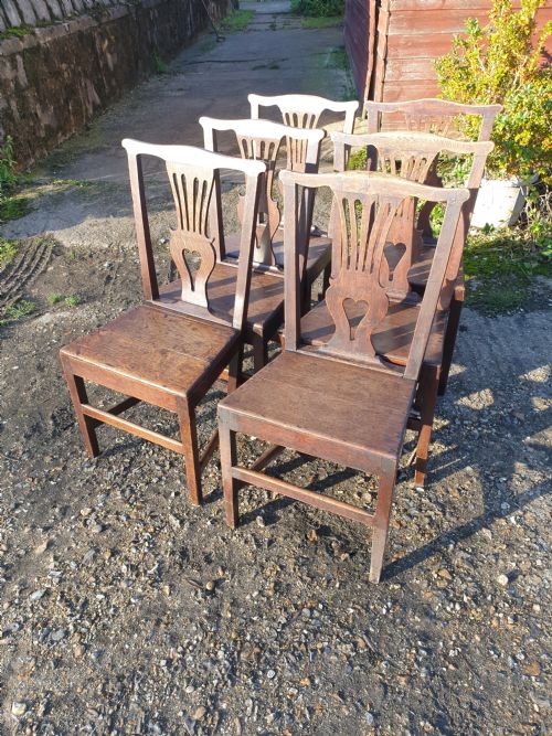 Set of 6 Oak Early 19th Century Dining Chairs.