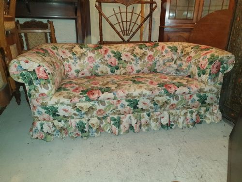 Late Victorian Upholstered Chesterfield Sofa.