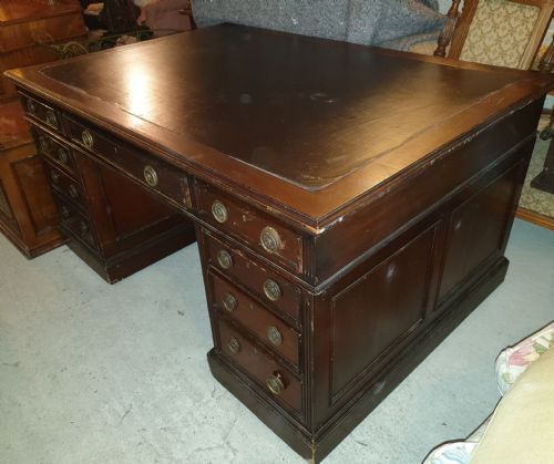 Late Victorian Pedestal Partners Desk