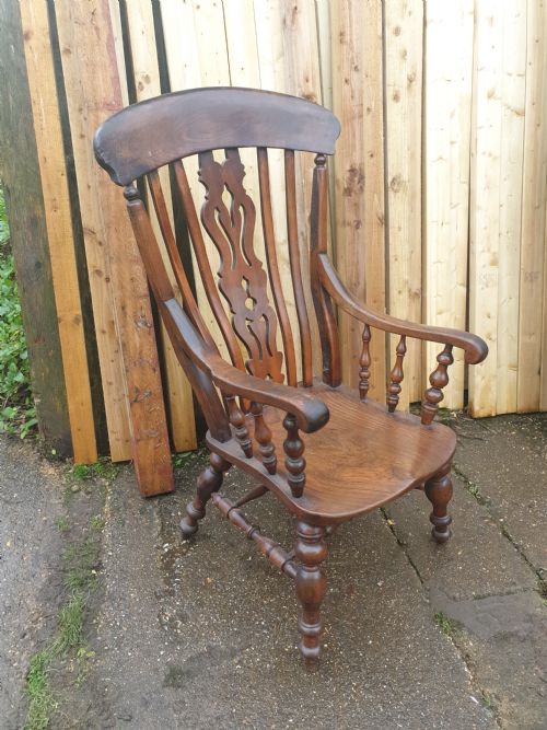 Larger Than Normal Victorian Windsor Armchair.