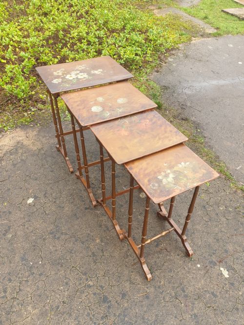 Nest of 4 Decorated Tables