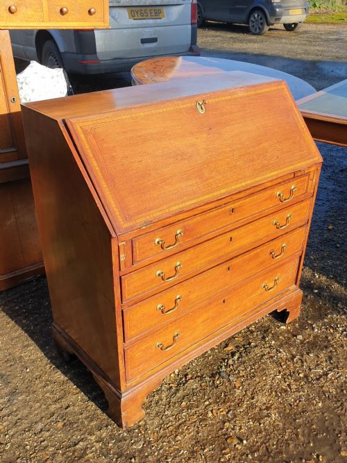 Late Georgian Inlaid Mahogany Bureau.