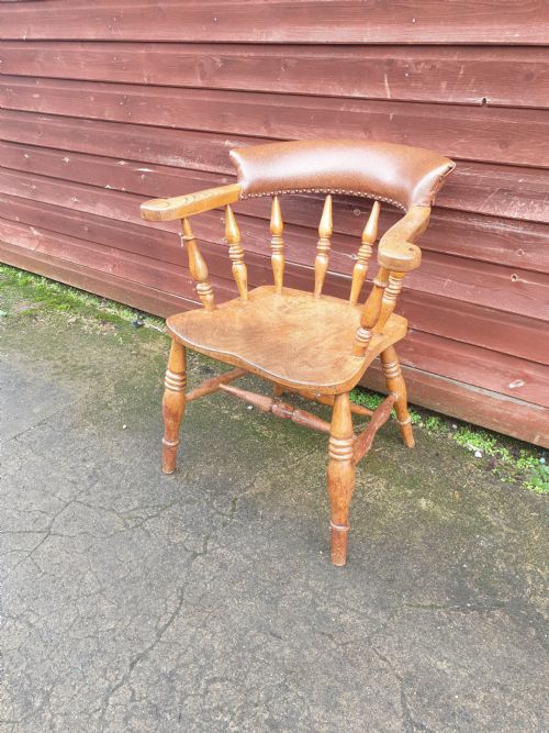 Late Victorian Smokers Bow Desk Armchair. 
