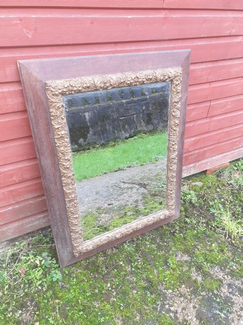 Good Sized Oak and Gesso Picture Frame Mirror.