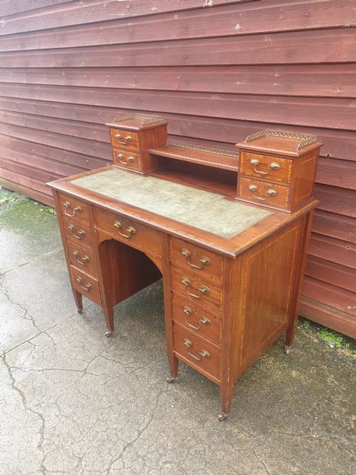 Neat Edwardian Inlaid Mahogany Ladys Writing Desk