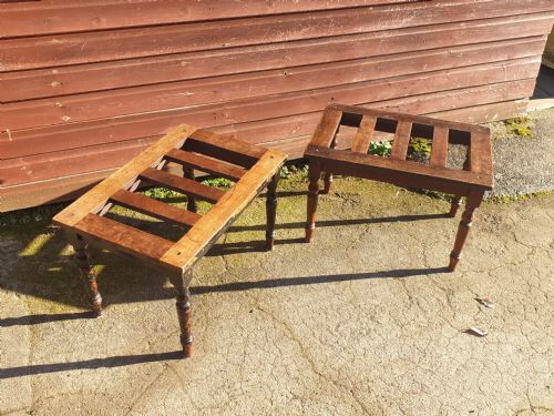 Pair of Mahogany Luggage Stands