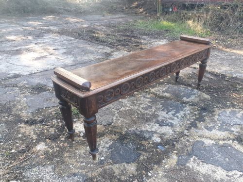 19th Century Oak Hall Seat