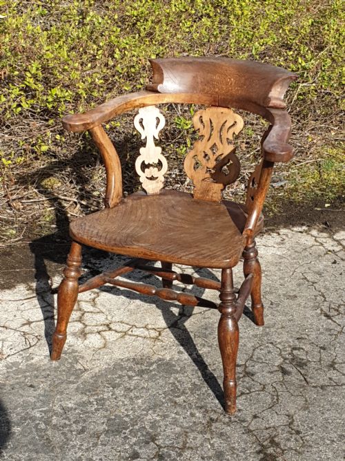 Victorian Smokers Bow Desk Armchair