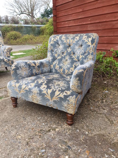 Victorian Upholstered Armchair in the Style of Howard