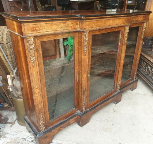 Victorian Inlaid Walnut Side Cabinet.