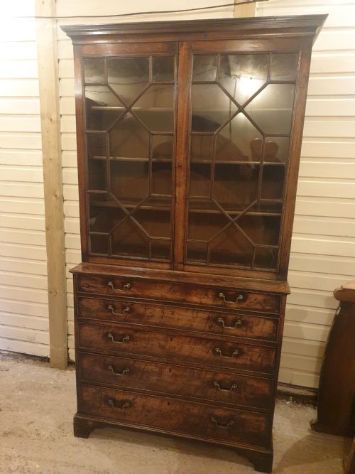 Late Georgian Mahogany Secretaire Bookcase.
