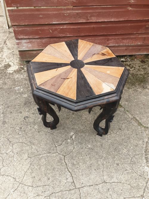 Specimen Wood Carved Elephant Table