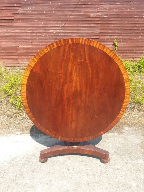 Regency Mahogany and Banded Tip Top Pedestal Table