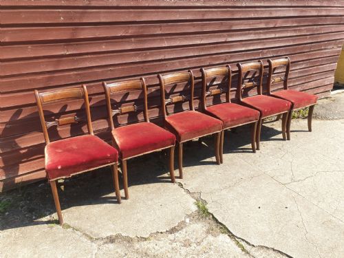 Set of 6 Early Victorian Mahogany Dining Chairs.