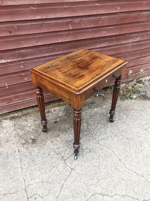 Early Victorian Inlaid Rosewood Side Table in the Gillows Manner.