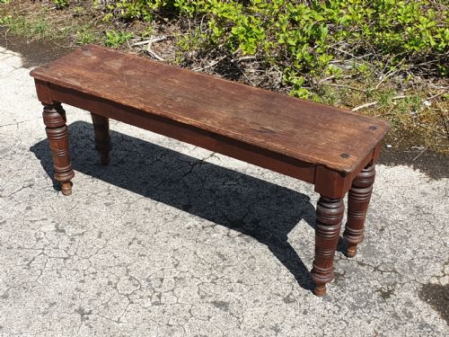 Late Victorian Oak Hall Bench