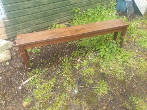 Edwardian Long Oak Hall Bench