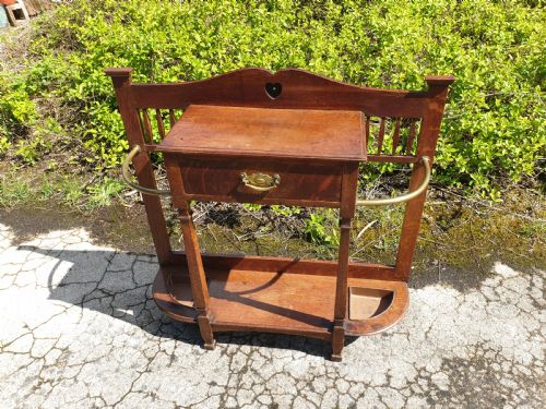 Oak Arts and Crafts Umbrella Hall Stand