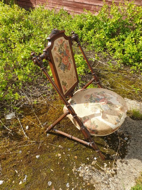 Late Victorian Walnut Nursing Chair of Unusual Design.