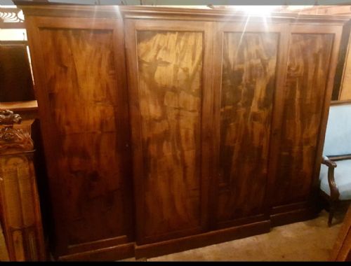 Early Victorian 4 Door Mahogany Wardrobe(height 6 Foot)