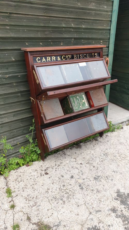 Late Victorian Biscuit Cabinet Complete with Biscuit Tins.