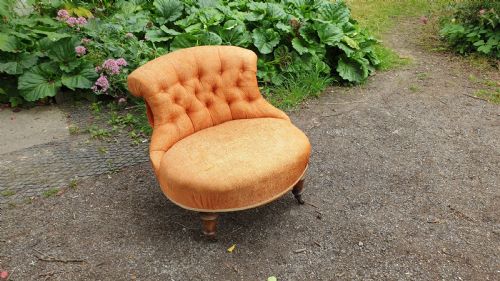 Larger Than Normal Victorian Walnut Nursing Chair.