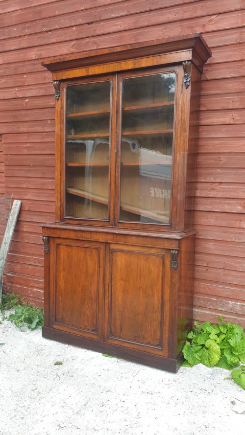 VICTORIAN 2 PART LIBRARY BOOKCASE - ADDITIONAL PHOTO 2