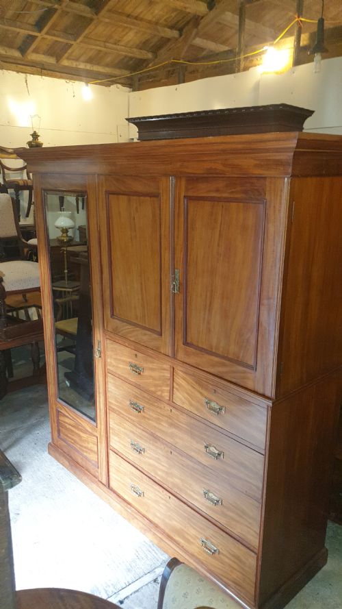 Late Victorian Mahogany Compactum Wardrobe.