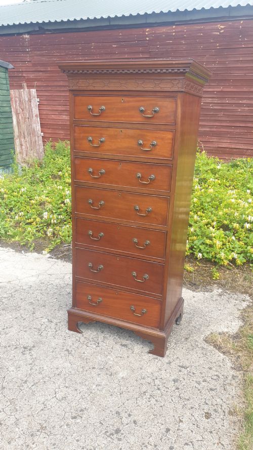 Edwardian Tall "Irish Design" Mahogany Chest of Drawers