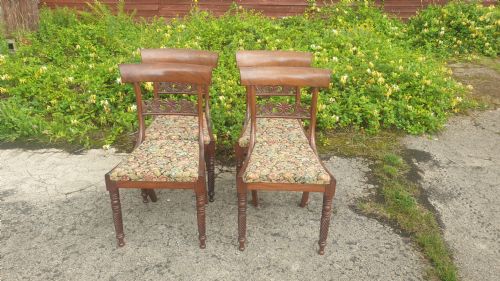 Set of 4 Regency Mahogany Scottish Dining Chairs.