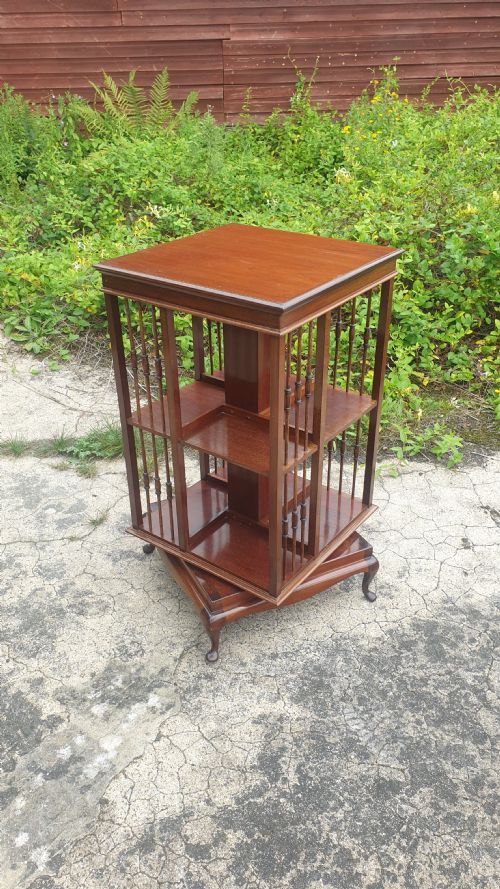 Edwardian Mahogany Revolving Bookcase.
