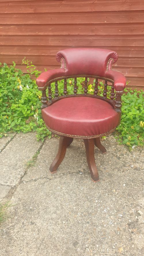 Late Victorian Revolving Desk Armchair.