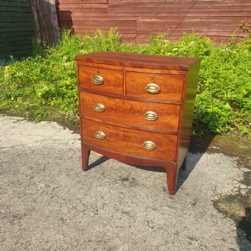 Small 19th Century Mahogany Bow Front Chest.
