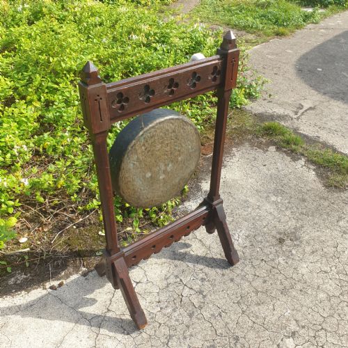 Victorian Oak Gothic Dinner Gong.