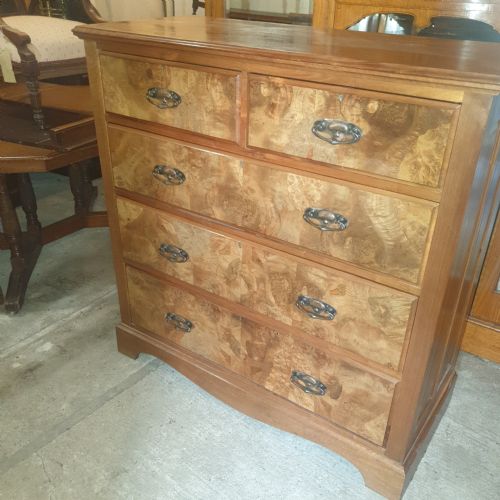 Good Size Edwardian Walnut Chest of Drawers