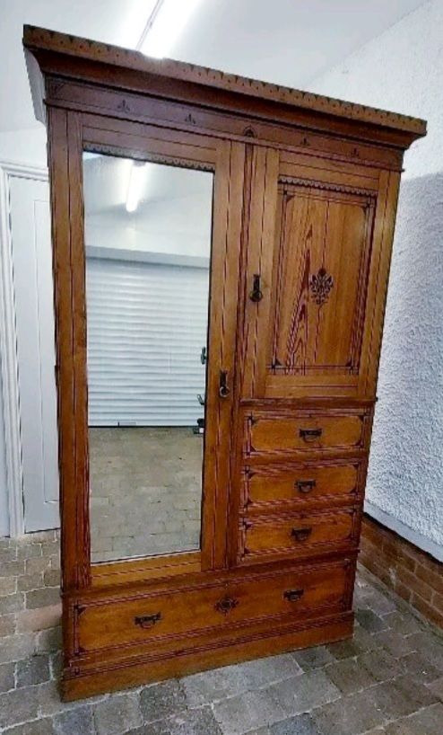 Victorian Pitch Pine Wardrobe.