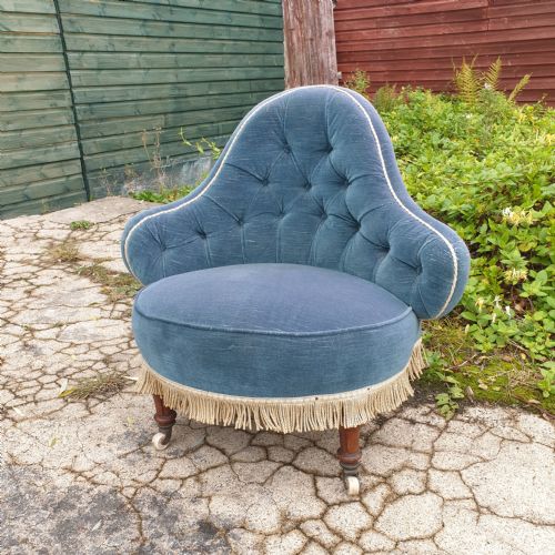 Late Victorian Upholstered Corner Bedroom Chair