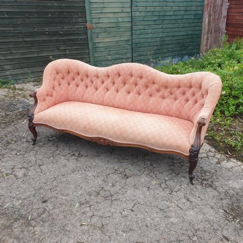 Large Victorian Rosewood Framed Country House Sofa