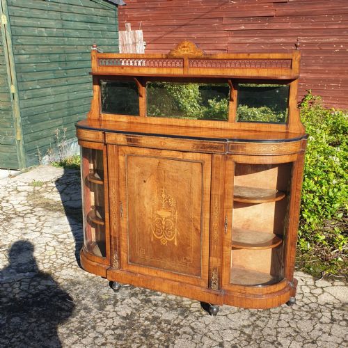 Victorian Inlaid Walnut Side Cabinet