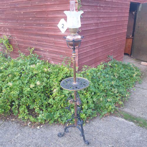 Edwardian Copper and Iron Lamp Lamp Standard.