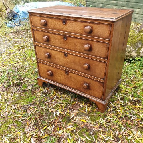 Late Georgian Oak Chest of 4 Drawers