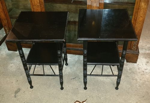 Close Pair of Ebonised Occasional Tables in the of E W Godwin.