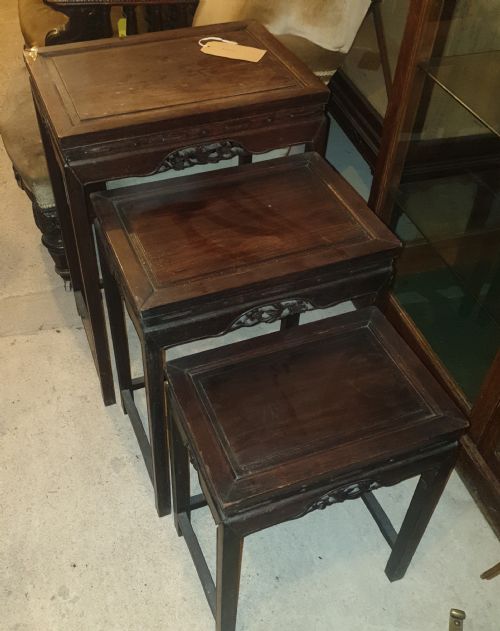 NEST OF 3 CHINESE HARDWOOD TABLES - ADDITIONAL PHOTO 3
