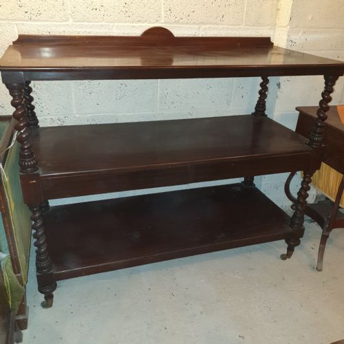 Victorian Mahogany 2 Drawer Buffet Trolley
