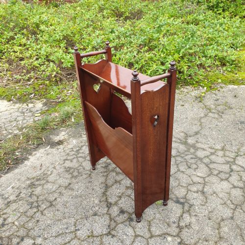 Edwardian Mahogany Magazine Book Rack.