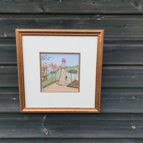 PAIR OF ORIGINAL PAINTED TILES - ADDITIONAL PHOTO 1