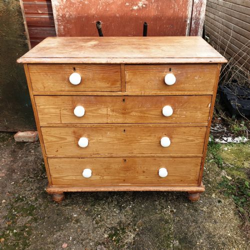 Mid Victorian Pine Chest of Drawers