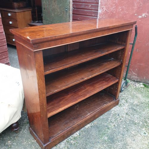 Victorian Walnut Open Front Bookcase