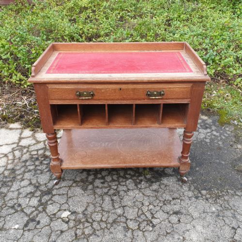 Unusual Late Victorian Oak Side Table.